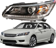 munirater Black Housing Projector Headlight Assembly Driver Side Replacement