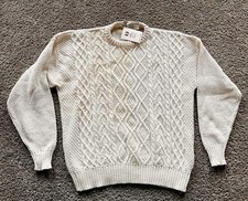 Vintage Lord Jeff Sweater Mens XL Ivory Chunky Knit Nordic Fisherman Cable USA