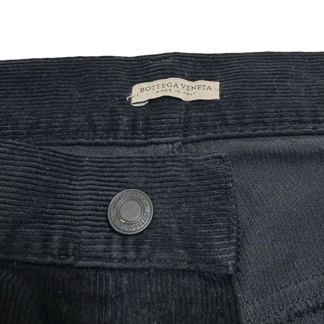 Pantalone in velluto a coste nero Bottega Veneta taglia 48 cotone bottoni mosca vestibilità dritta