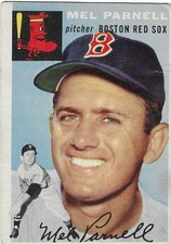 1954 TOPPS - #40 MEL PARNELL (RED SOX)!! GREAT CARD!!