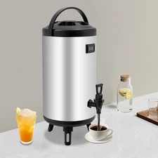 12L Insulated Beverage Dispenser Stainless Tea Juice Coffee Milk Dispenser NEW