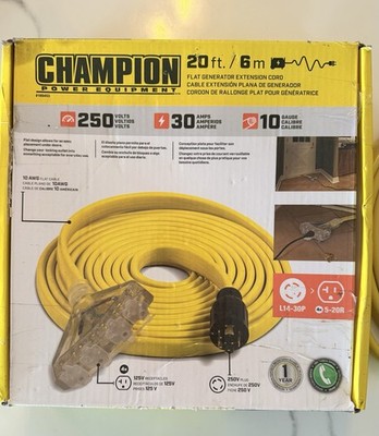20  Champion 30 Amp Generator Cord 250 Volt 10 Gauge 7500 Watt New In Box