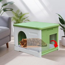 Plastic Cat House Outdoor  Indoor, Waterproof Feral Cat Houses with Escape Door