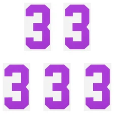 Iron on Number 3 Heat Transfer 8" Dark Purple Single Number 5Pcs