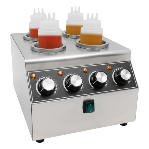 Dispenser scaldasalse 800W 201 acciaio inox macchina conservazione calore salsa - Foto 9 di 10
