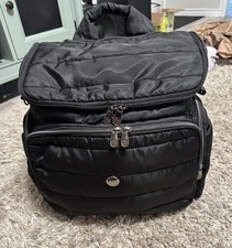 Fisher Price Black Diaper Backpack Puffer Style Large Multi Pocket Baby Bag