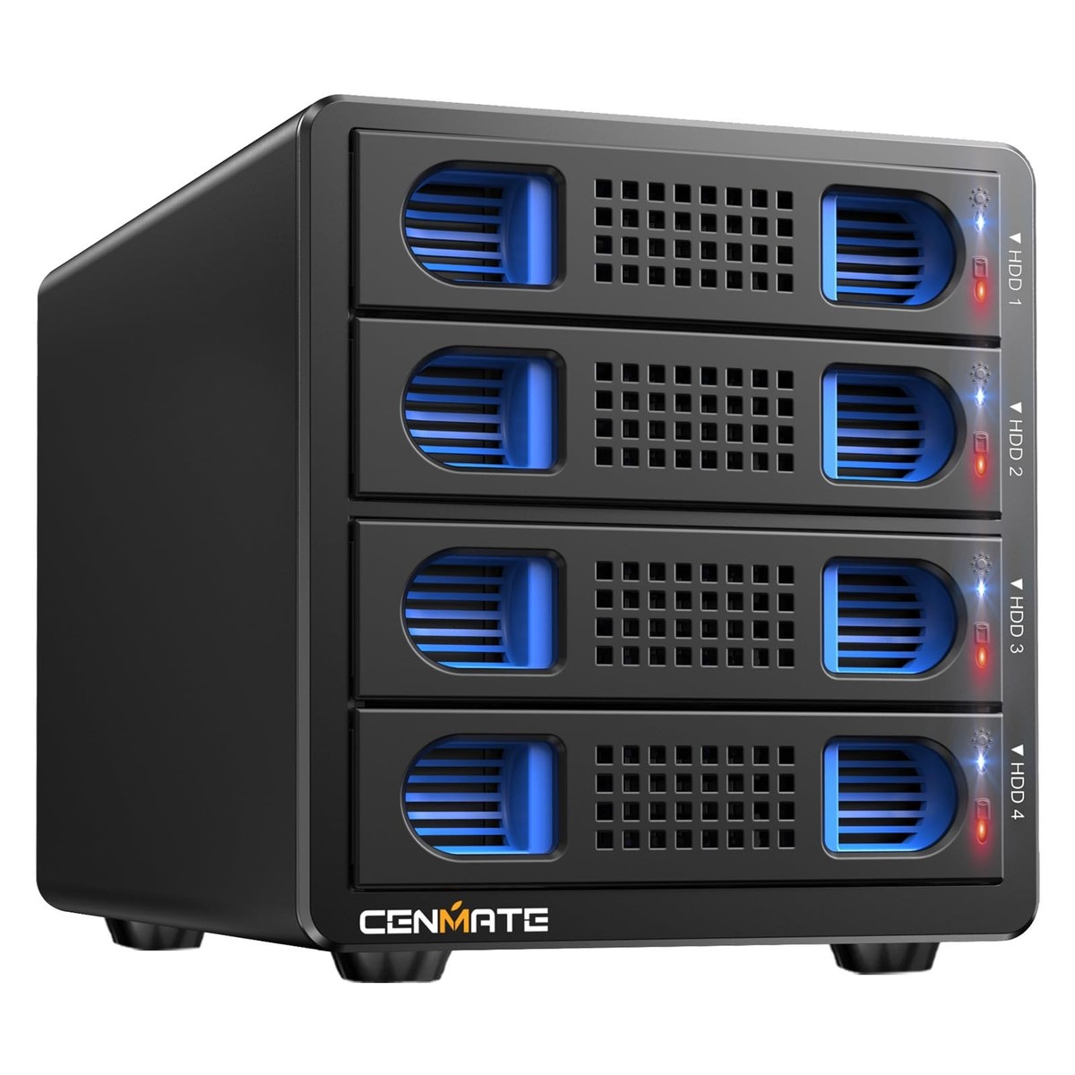CENMATE Aluminum 4 Bay 10Gbps Hard Drive Enclosure with Cooling