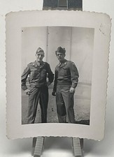 WW2 Era Photo U.S GI Standing With Sgt