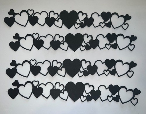 �5 adornos de papel troquelado HEARTS BUNCH BORDER papel cartucho - Imagen 4 de 6