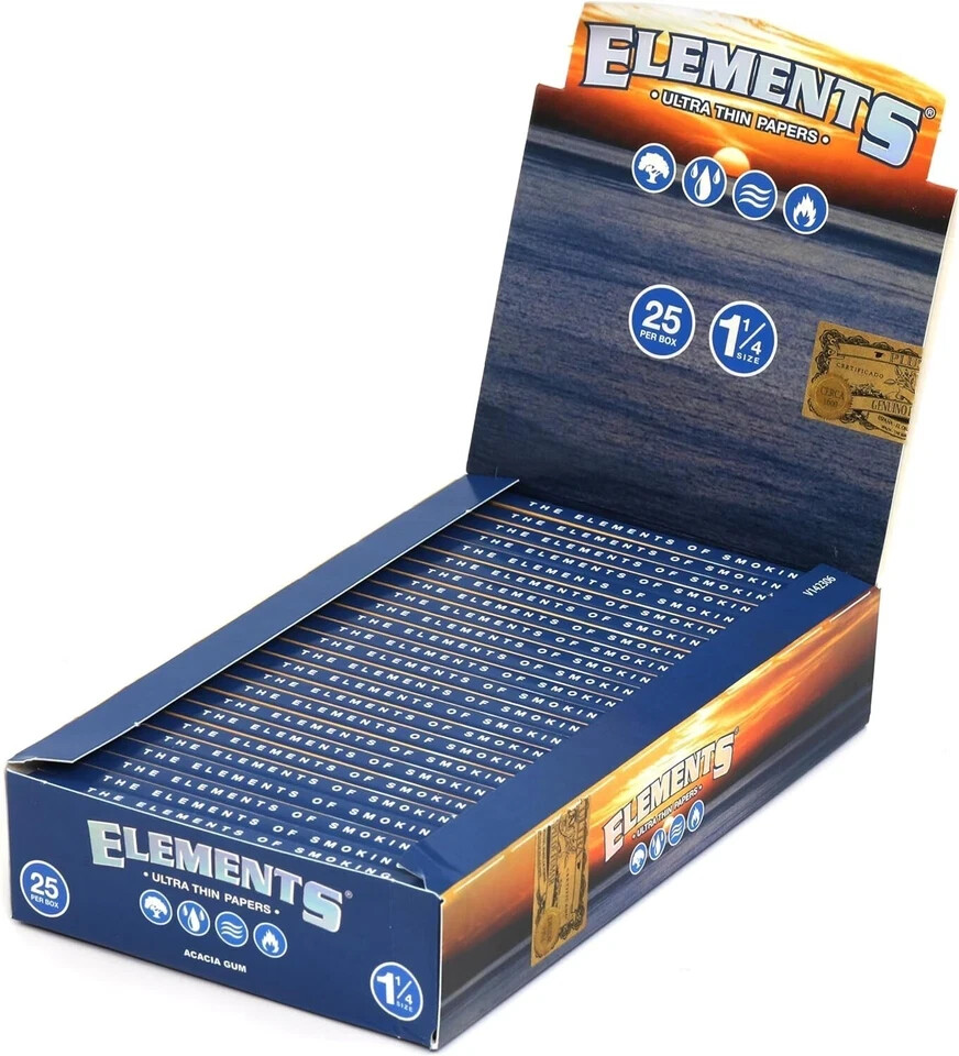 ELEMENTS 1 1/4 Ultra Thin Rice Rolling Papers – Full Box (25 Booklets) View 3