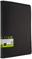 Filexec 93630 Black Art Presentation Book 24 Pocket 11 X 14 Inches Professional