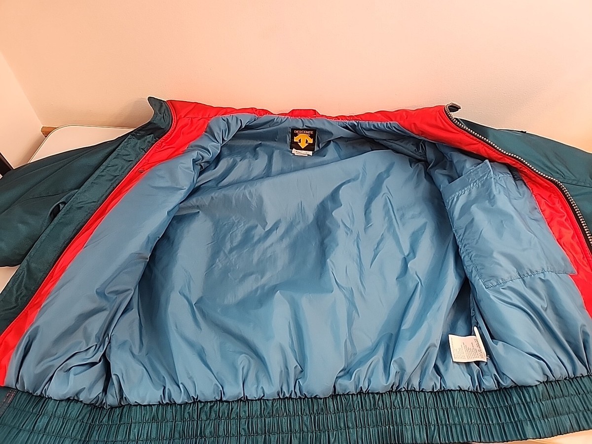 Vintage Descente Retro 80s 90s Ski Snow Geo Jacket Hood Coat Green