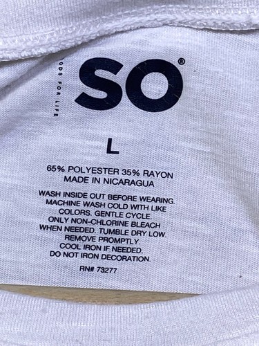 SO Positive Vibes Girls Short Sleeve Shirt Size Large White FREE S&H - Picture 4 of 6