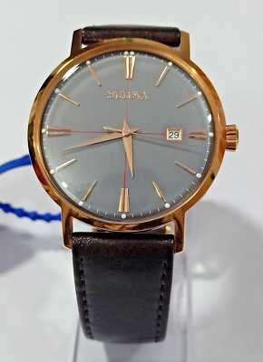 97B154 BULOVA AEROJET CLASSIC LEATHER STRAP GREY DIAL MEN'S WATCH