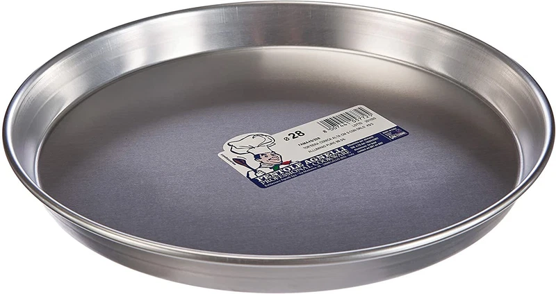 AGNELLI Tortiera Teglia Pizza Conica con Orlo Alluminio Professionale 28 x 3 cm