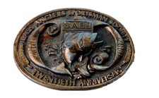 Fishing Belt Buckle Bass Anglers Belt Buckle 1987 20th Anniversary
