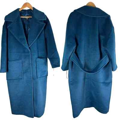 UGG UVP 225£ oversized blau Wollmantel Jacke Winter extra klein original Mantel