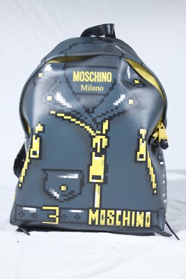 Moschino  unisex  leather  backpack  Made in Italy