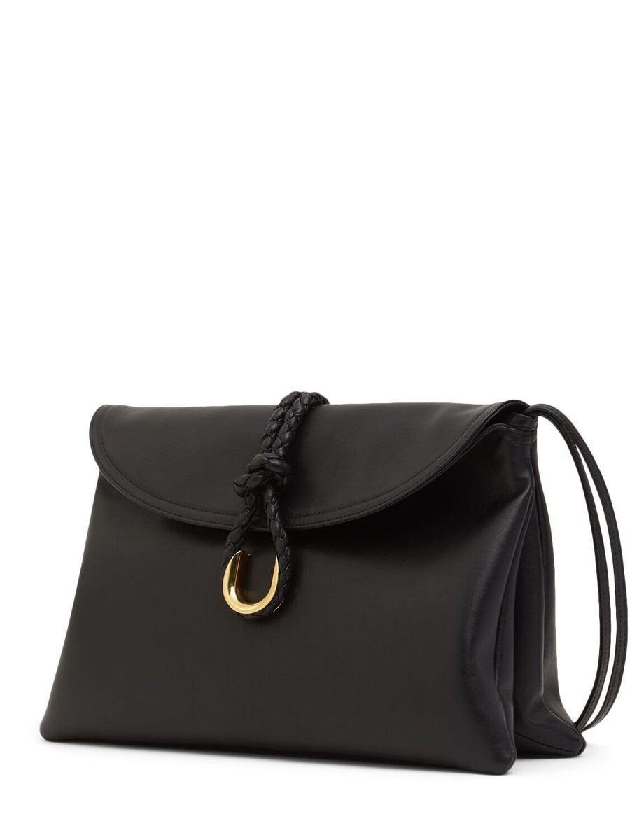 BOTTEGA VENETA Liberta Medium $4200 Black Smooth Leather Cross