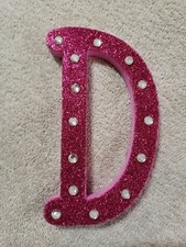 Stick to wall, Teaching or crafts Foam Diy Pink Glitter Letter D Class decor Art
