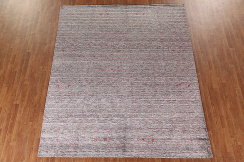 One-of-a-kind Rectangle Tribal Gabbeh Rug Hand-knotted Wool 8x10 ft - Picture 3 of 21