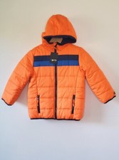 The Earth Gear Kids Bright Orenge Fleece Lined Puffer Jacket Size 5/6.