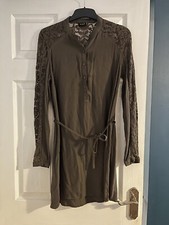 vila khaki lace dress size small