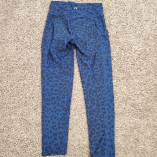 Gap Fit Blue Black Animal Print Girls Active Leggings Medium 8 Stretch Comfort - Picture 2 of 6
