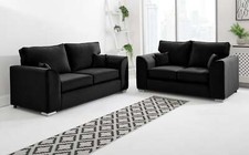 Dylan 3+2  Sofa Couch Foam Fibre Fullback Cushions Plush Velvet