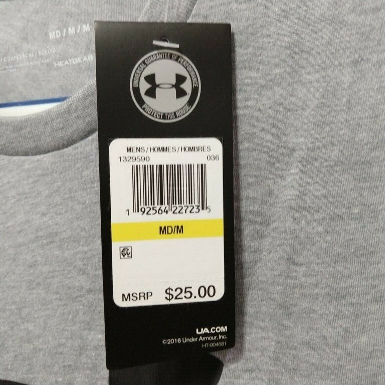 ㅎ Under Armour Men's Heat Gear Loose T-Shirt - Heather Gray - Size