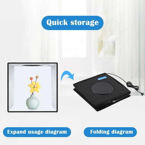 24" LED Photo Studio Light Box Portable Folding Photography Shooting Tent Kit - Bild 54 von 84