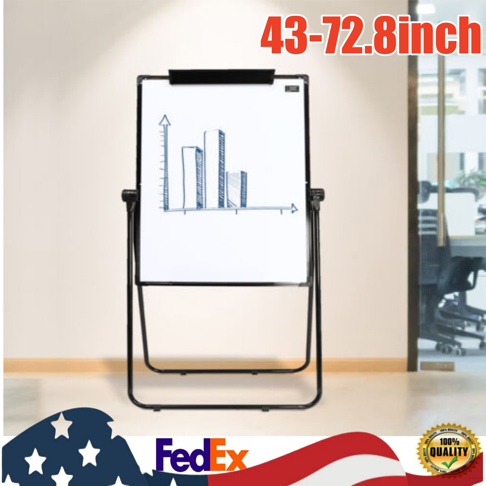 Dry Erase Board With Stand 40*28'' Whiteboard Double-Sided Magnetic Office Home