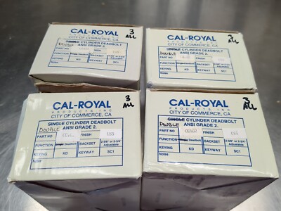 Qty:4 CAL-ROYAL CB162 US5 Double Cylinder Deadbolt GRADE 2 HEAVY DUTY SC1 KD
