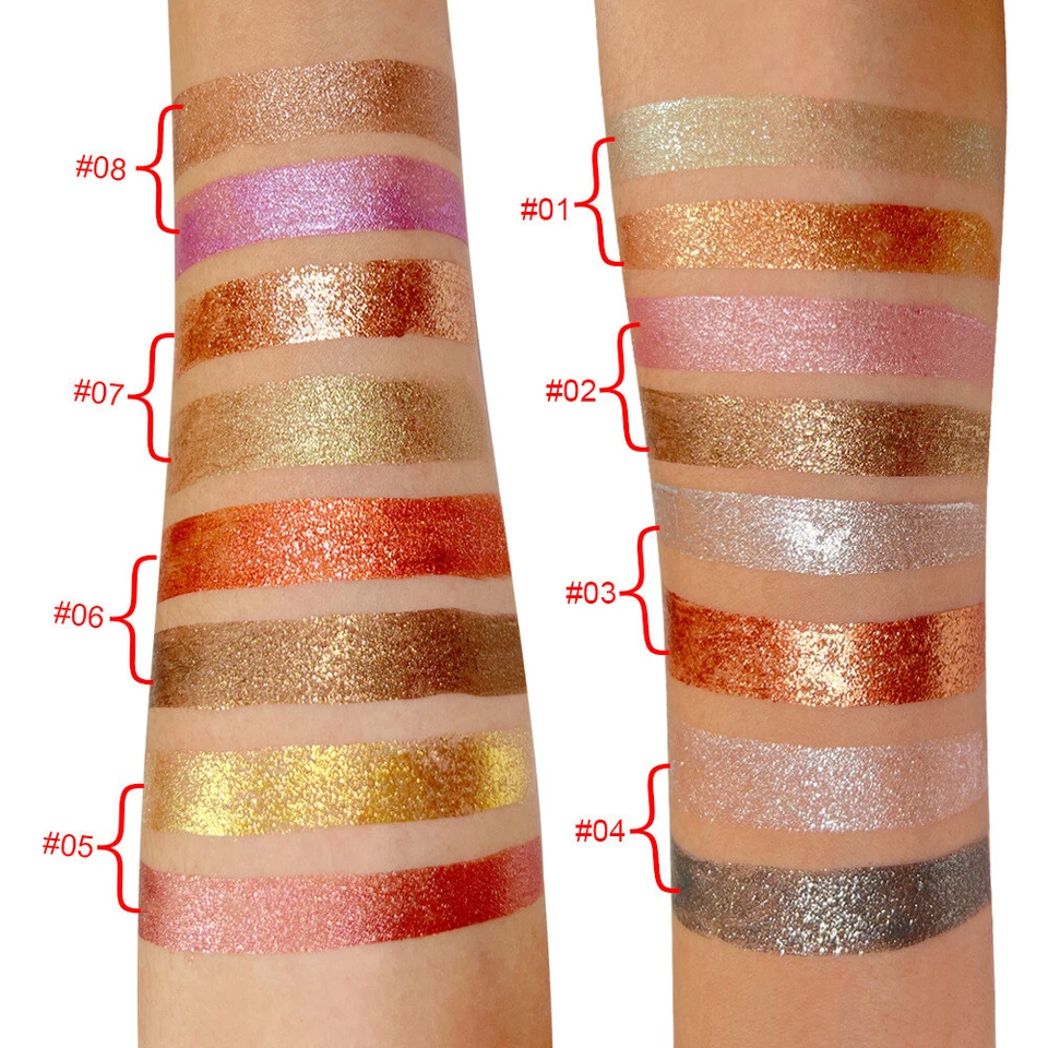 8 Color 4Pcs/Set 2 IN 1 Golden Pearl Shimmer Eye Shadow Mineral Gloss Eyeshadow - Image 3 of 4