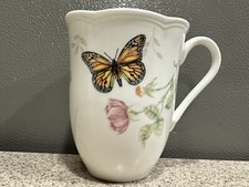 LENOX BUTTERFLY MEADOW Mug Monarch Butterfly, Small Chip On Rim At Handle