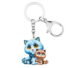 Acrylic Mother' Day Cat Key Kitten Chain Keychains Novelty Women Pets Jewelry