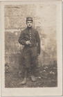 carte photo originale portrait piou piou 169 RI Bois le Prêtre ceinturon ersatz