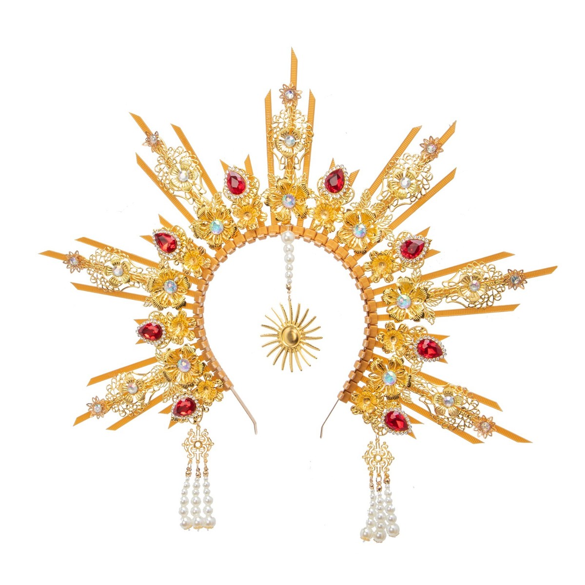 Gold Halo Crown Headband Goddess Gothic Spiked Headdress  display picture 2