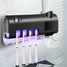 UV Light Sterilizer Mount Wall Automatic Toothpaste Dispenser&Toothbrush Holder