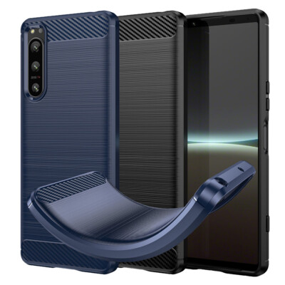 TPU Carbon Case für Sony Xperia 5 IV Fiber Skin Brushed Schutzhülle Gebürstet