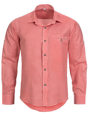 Trachtenhemd Herren Kariert - Oktoberfest Hemd Mit Stehkragen