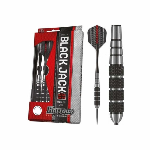 Harrows Black Jack Stainless Steel Darts 24g Includes Stems