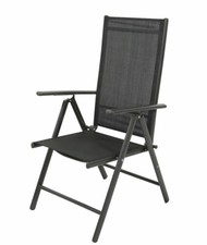 Klappstuhl Gartenstuhl Stahl Grau verstellbar klappbar