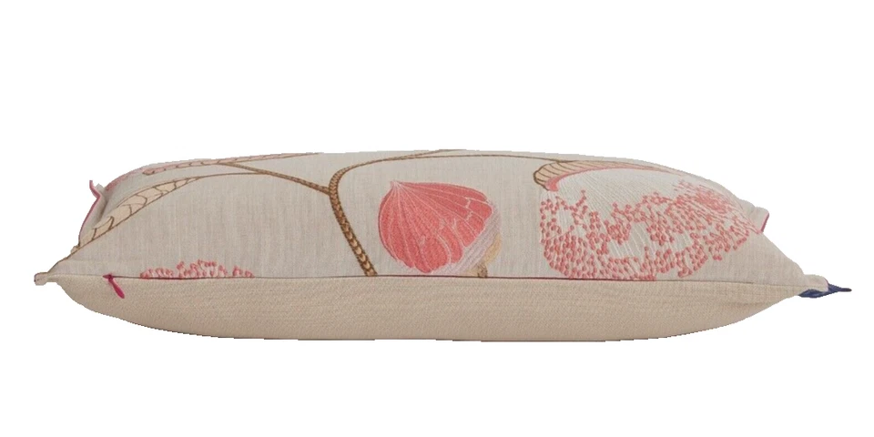 14x22" Lumbar Luxury Decorative Throw Pillow Cover Schumacher Celinda Embroidery - Image 3 of 4