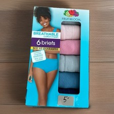 Fruit Of The Loom Breathable Cotton Mesh Woman's 6 Briefs 8/xl