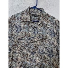 Jhane Barnes Shirt Mens Large Psychedelic Abstract Pattern Geometric Colorful L