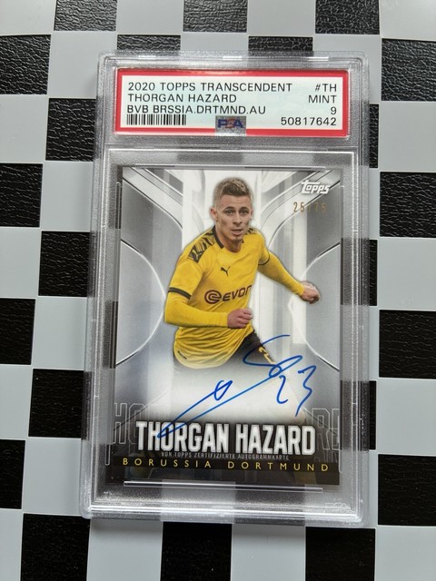 2020 Topps Transcendent BVB Borussia Dortmund Auto Thorgan Hazard /75 PSA 9 b