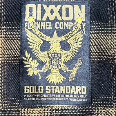Dixxon Gold Standard Men's XL Black/Yellow Plaid Flannel LS Snap Button Up