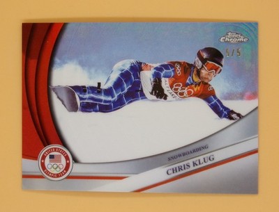 2026 Topps Chrome U.S. Olympic Chris Klug 5/5 Red Refractors #35 Snowboarding