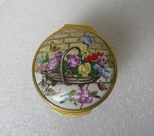 Halcyon Days Enamel Trinket Box "WE MUST CULTIVATE OUR GARDEN" Voltaire